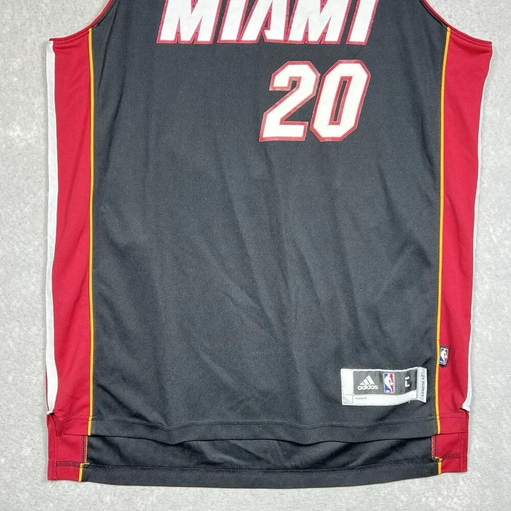 VTG Adidas 2013-14 Greg Oden #20 NBA Miami Heat Jersey Black Swingman Size Large